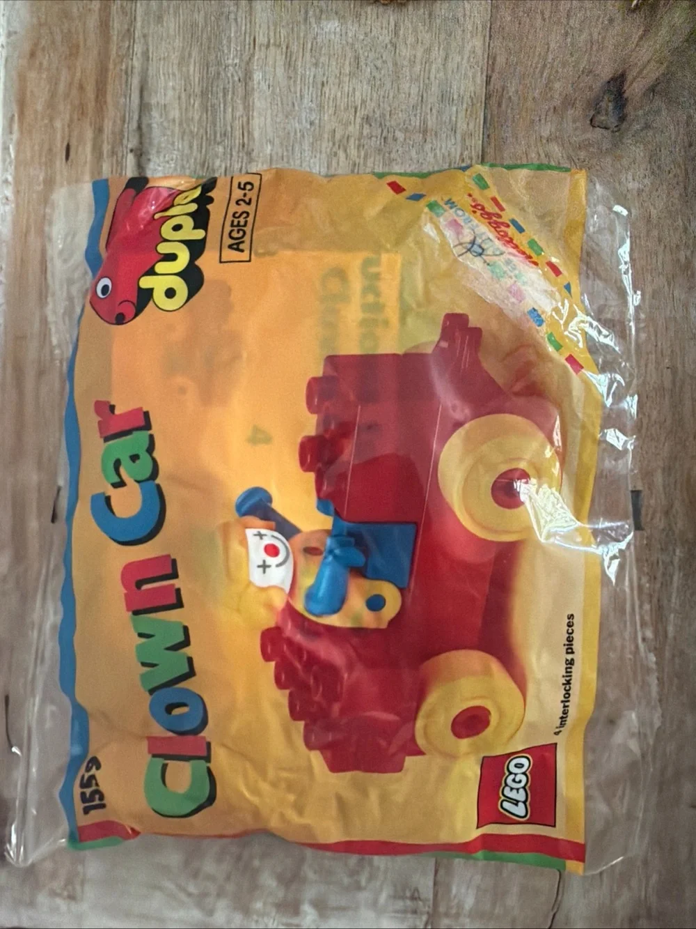 VINTAGE  1992 LEGO DUPLO 1559 CLOWN CAR BUILDING SET - KELLOGG'S PROMO New